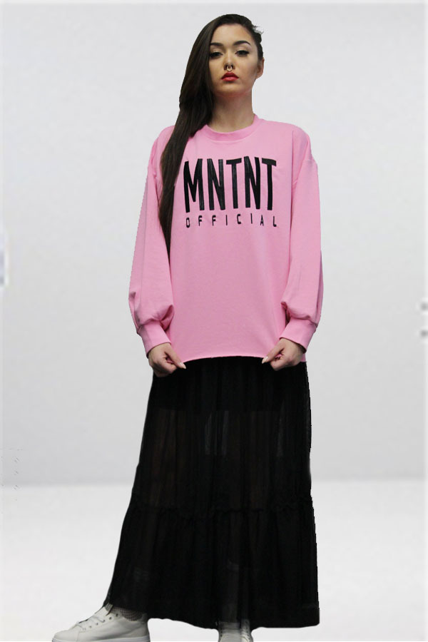 MNTNT Übergroßes Damensweatshirt mit Rückenausschnitt - pink